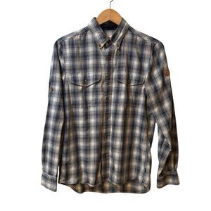 Fjallraven Mens Small Regular Fit Cotton Plaid Button Down Shirt